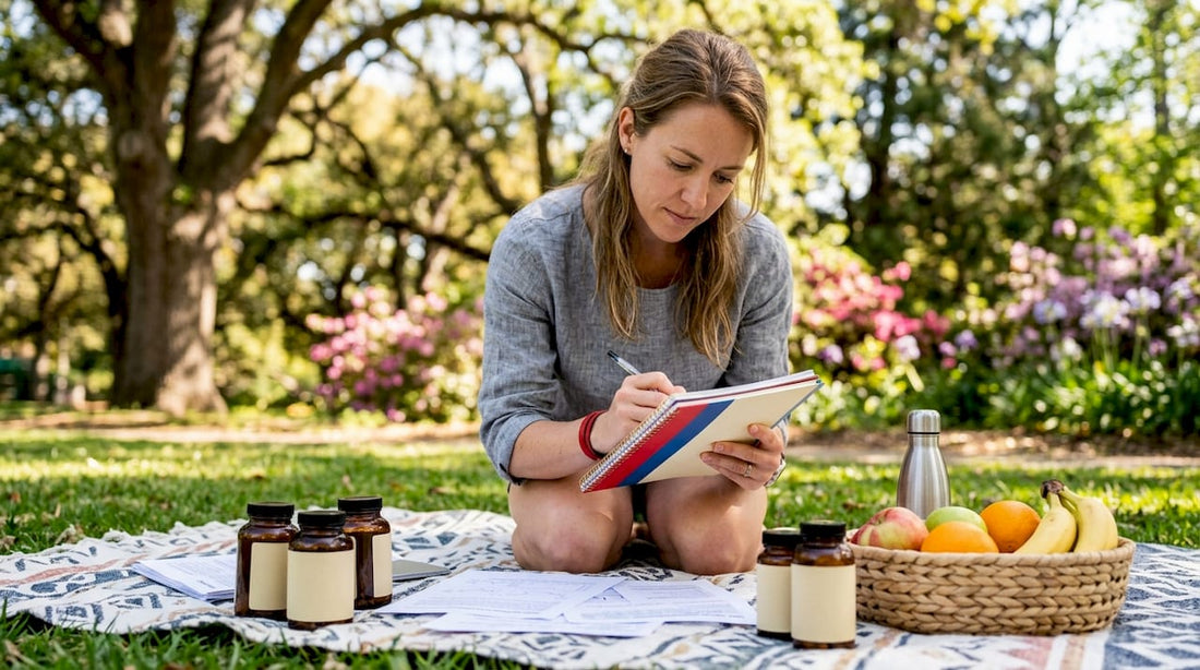 Nutritionist reviewing wellness supplement research