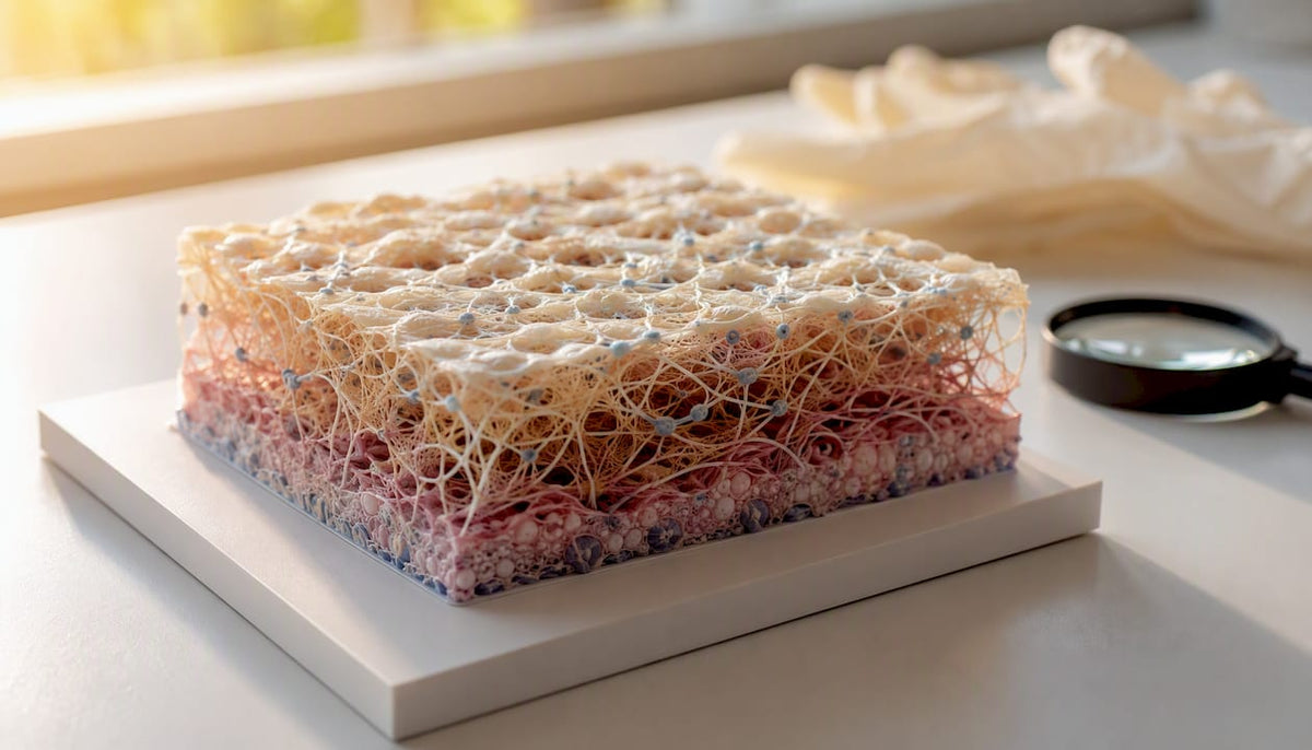Collagen fiber network model close-up
