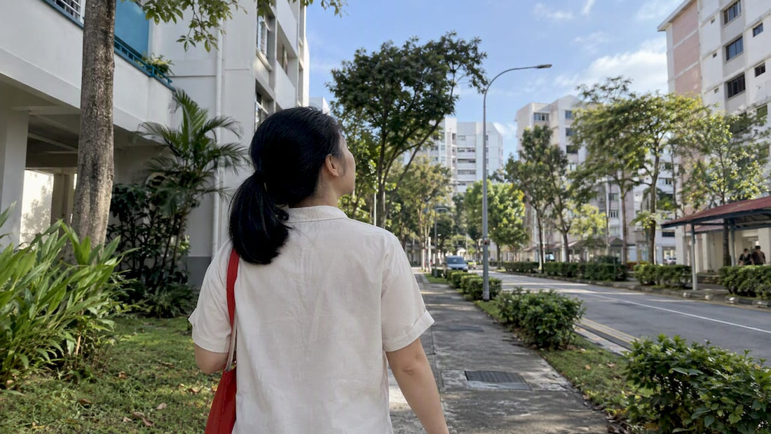 Professional walking in morning sunlight